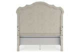 Arlendyne Antique White Queen Upholstered Panel Bed by Ashley at Eve Furniture