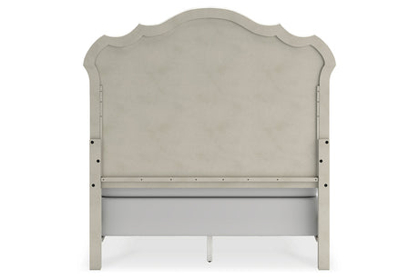Arlendyne Antique White Queen Upholstered Panel Bed by Ashley at Eve Furniture