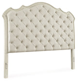 Arlendyne Antique White Upholstered Panel Bedroom Set by Ashley at Eve Furniture
