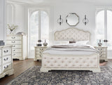 Arlendyne Antique White Upholstered Panel Bedroom Set by Ashley at Eve Furniture