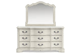 Arlendyne Antique White Upholstered Panel Bedroom Set by Ashley at Eve Furniture