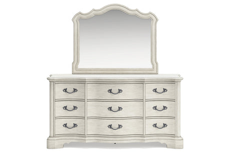 Arlendyne Antique White Upholstered Panel Bedroom Set by Ashley at Eve Furniture