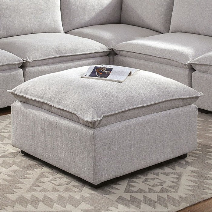 Arlene Light Gray Ottoman