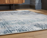 Arlenmont Blue/White/Brown Large Rug by Ashley at Eve Furniture