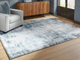Arlenmont Blue/White/Brown Large Rug by Ashley at Eve Furniture
