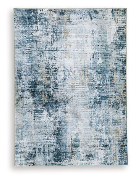 Arlenmont Blue/White/Brown Medium Rug by Ashley at Eve Furniture