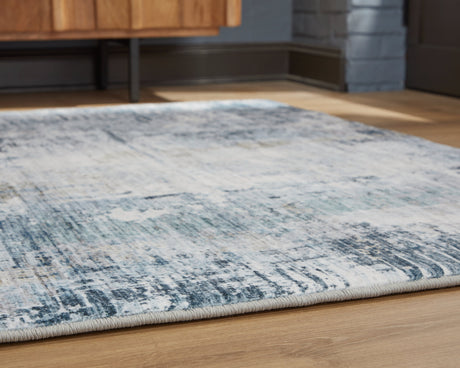 Arlenmont Blue/White/Brown Medium Rug by Ashley at Eve Furniture