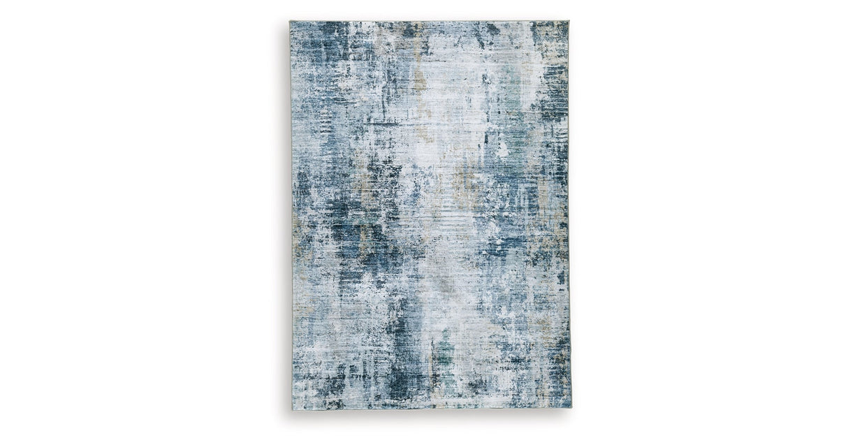 Arlenmont Blue/White/Brown Medium Rug by Ashley at Eve Furniture