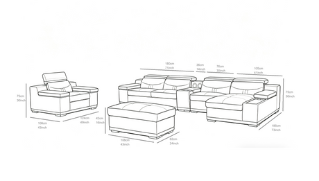 Arlet Grey RAF 4-Piece Sectional by New Era Innovations at Eve Furniture