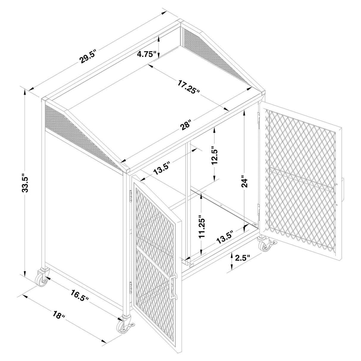 Arlette Gray Wash/Sandy Black Wine Cabinet with Wire Mesh Doors