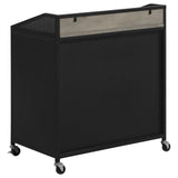 Arlette Gray Wash/Sandy Black Wine Cabinet with Wire Mesh Doors