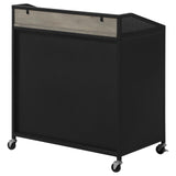 Arlette Gray Wash/Sandy Black Wine Cabinet with Wire Mesh Doors