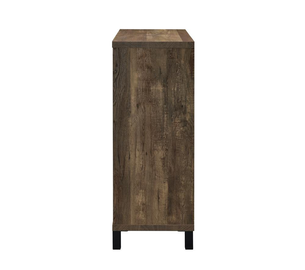 Arlington Rustic Oak Bar Cabinet with Sliding Door