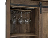 Arlington Rustic Oak Bar Cabinet with Sliding Door