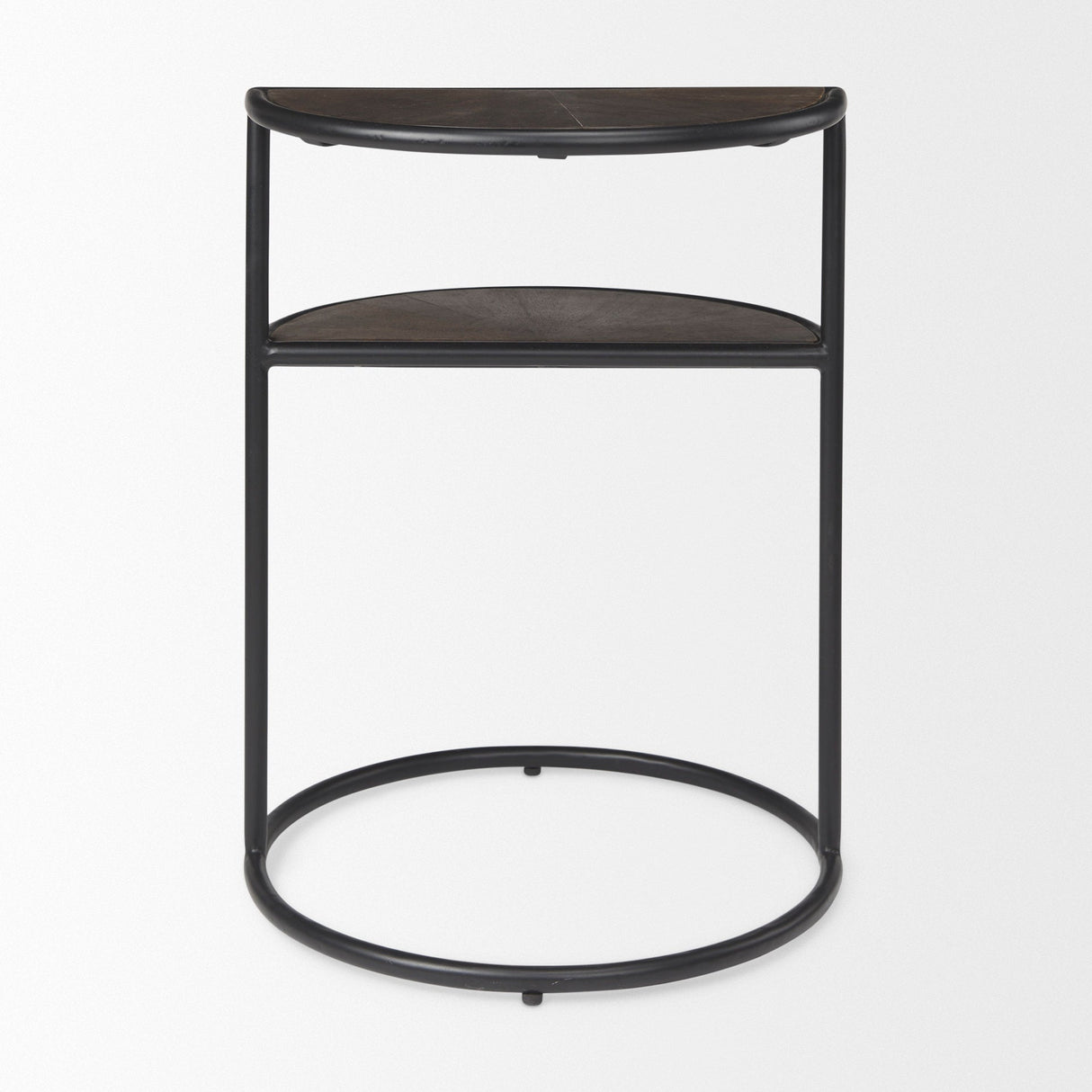 Arlo 20.5L x 20.5W x 24.4H Brown Wood W/Black Metal End Table by Mercana at Eve Furniture
