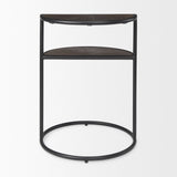 Arlo 20.5L x 20.5W x 24.4H Brown Wood W/Black Metal End Table by Mercana at Eve Furniture