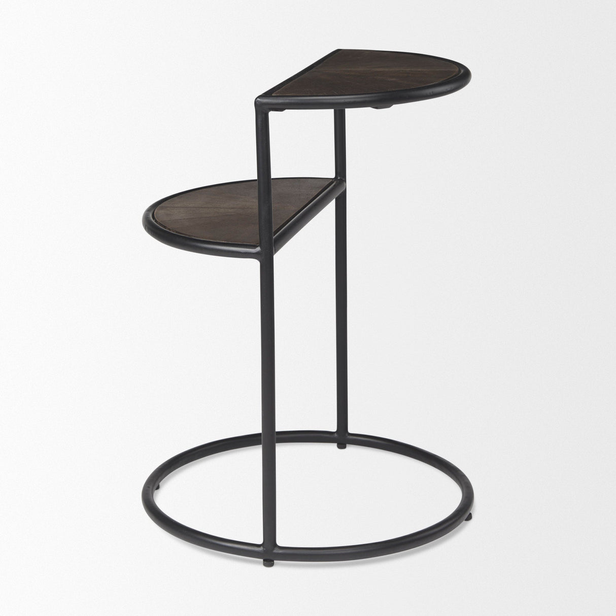 Arlo 20.5L x 20.5W x 24.4H Brown Wood W/Black Metal End Table by Mercana at Eve Furniture