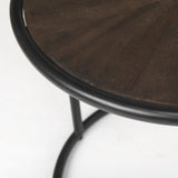 Arlo 20.5L x 20.5W x 24.4H Brown Wood W/Black Metal End Table by Mercana at Eve Furniture