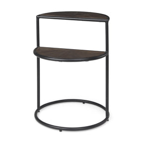 Arlo 20.5L x 20.5W x 24.4H Brown Wood W/Black Metal End Table by Mercana at Eve Furniture