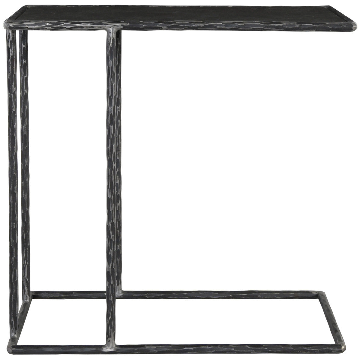 Arlo Accent Table - Hammered Metal/Blue Stone by Classic Home at Eve Furniture