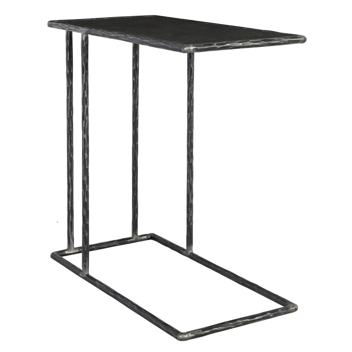 Arlo Accent Table - Hammered Metal/Blue Stone by Classic Home at Eve Furniture