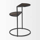 Arlo Brown Wood W/Black Metal End Table by Mercana at Eve Furniture