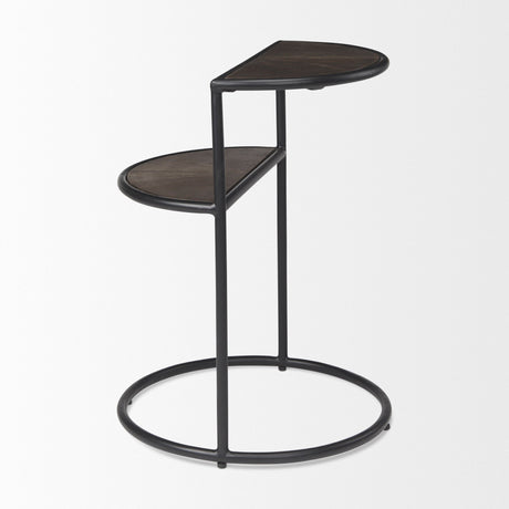 Arlo Brown Wood W/Black Metal End Table by Mercana at Eve Furniture