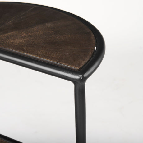 Arlo Brown Wood W/Black Metal End Table by Mercana at Eve Furniture