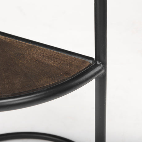 Arlo Brown Wood W/Black Metal End Table by Mercana at Eve Furniture