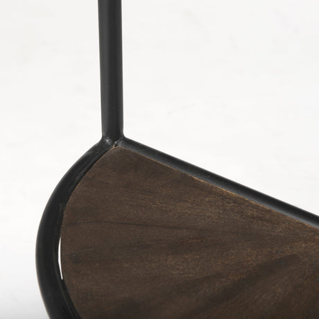 Arlo Brown Wood W/Black Metal End Table by Mercana at Eve Furniture