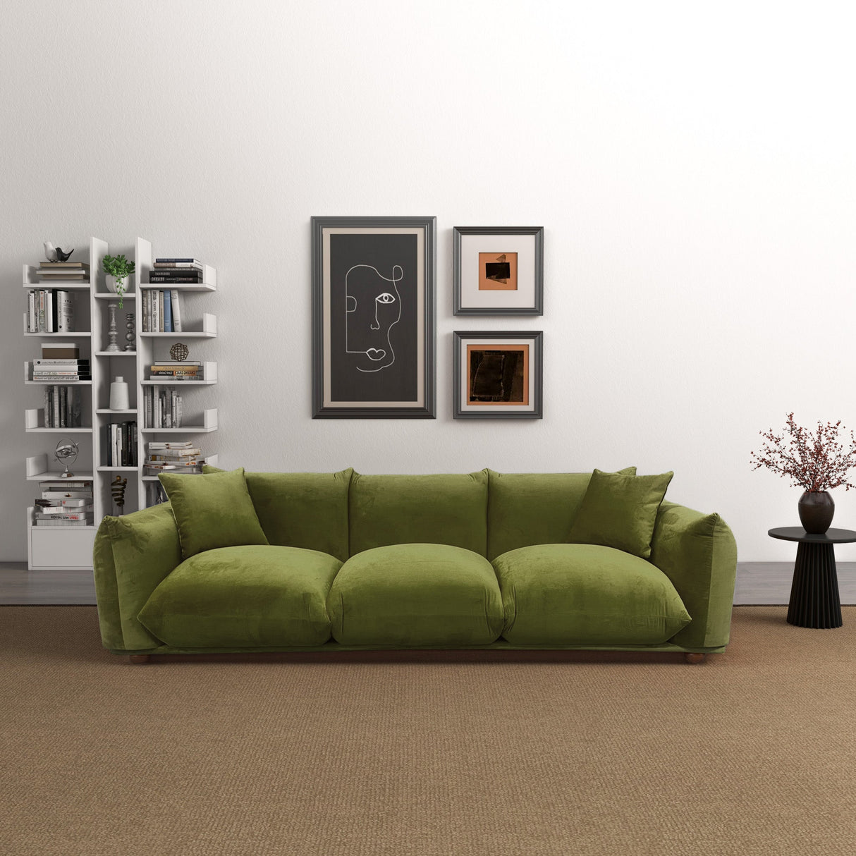 dark olive green sofa