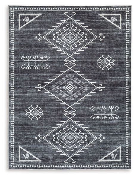 Arloman Black/Cream/Gray 5' x 7' Rug by Ashley at Eve Furniture