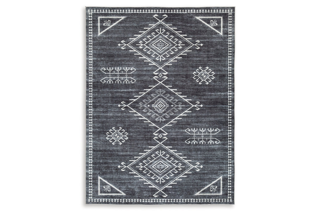 Arloman Black/Cream/Gray 5' x 7' Rug by Ashley at Eve Furniture