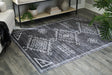 Arloman Black/Cream/Gray 5' x 7' Rug by Ashley at Eve Furniture
