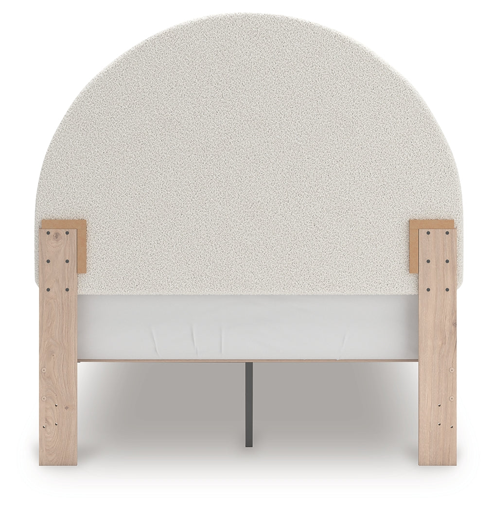 Arloster Tan/White Full Upholstered Platform Bed by Ashley at Eve Furniture