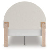 Arloster Tan/White Full Upholstered Platform Bed by Ashley at Eve Furniture
