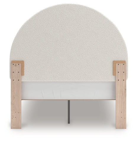 Arloster Tan/White Full Upholstered Platform Bed by Ashley at Eve Furniture