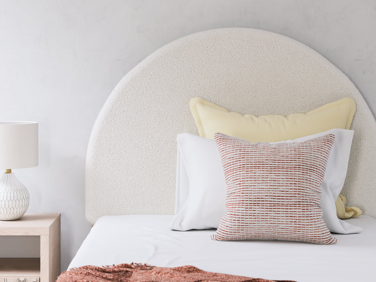 Arloster Tan/White Full Upholstered Platform Bed by Ashley at Eve Furniture