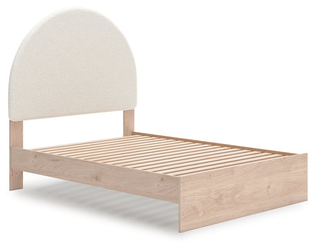Arloster Tan/White Full Upholstered Platform Bed by Ashley at Eve Furniture