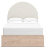 Arloster Tan/White Full Upholstered Platform Bed by Ashley at Eve Furniture