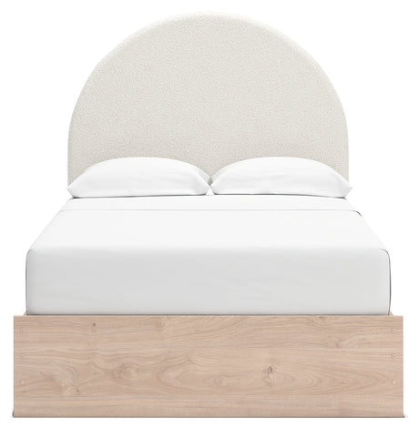 Arloster Tan/White Full Upholstered Platform Bed by Ashley at Eve Furniture