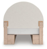 Arloster Tan/White Full Upholstered Platform Bed with Storage by Ashley at Eve Furniture