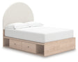 Arloster Tan/White Full Upholstered Platform Bed with Storage by Ashley at Eve Furniture