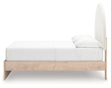 Arloster Tan/White Full Upholstered Platform Bed with Storage by Ashley at Eve Furniture