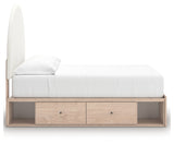 Arloster Tan/White Full Upholstered Platform Bed with Storage by Ashley at Eve Furniture