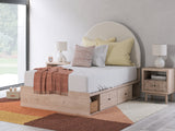 Arloster Tan/White Full Upholstered Platform Bed with Storage by Ashley at Eve Furniture