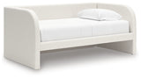Arloster Tan/White Twin Upholstered Day Bed by Ashley at Eve Furniture