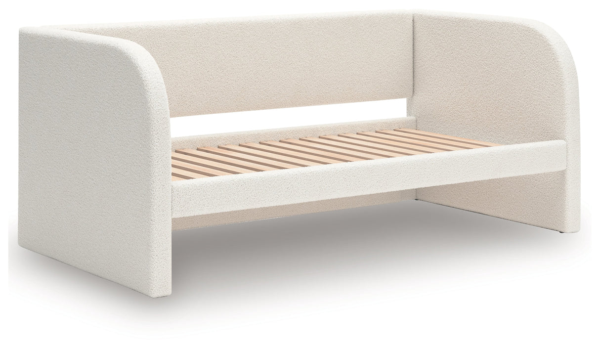 Arloster Tan/White Twin Upholstered Day Bed by Ashley at Eve Furniture