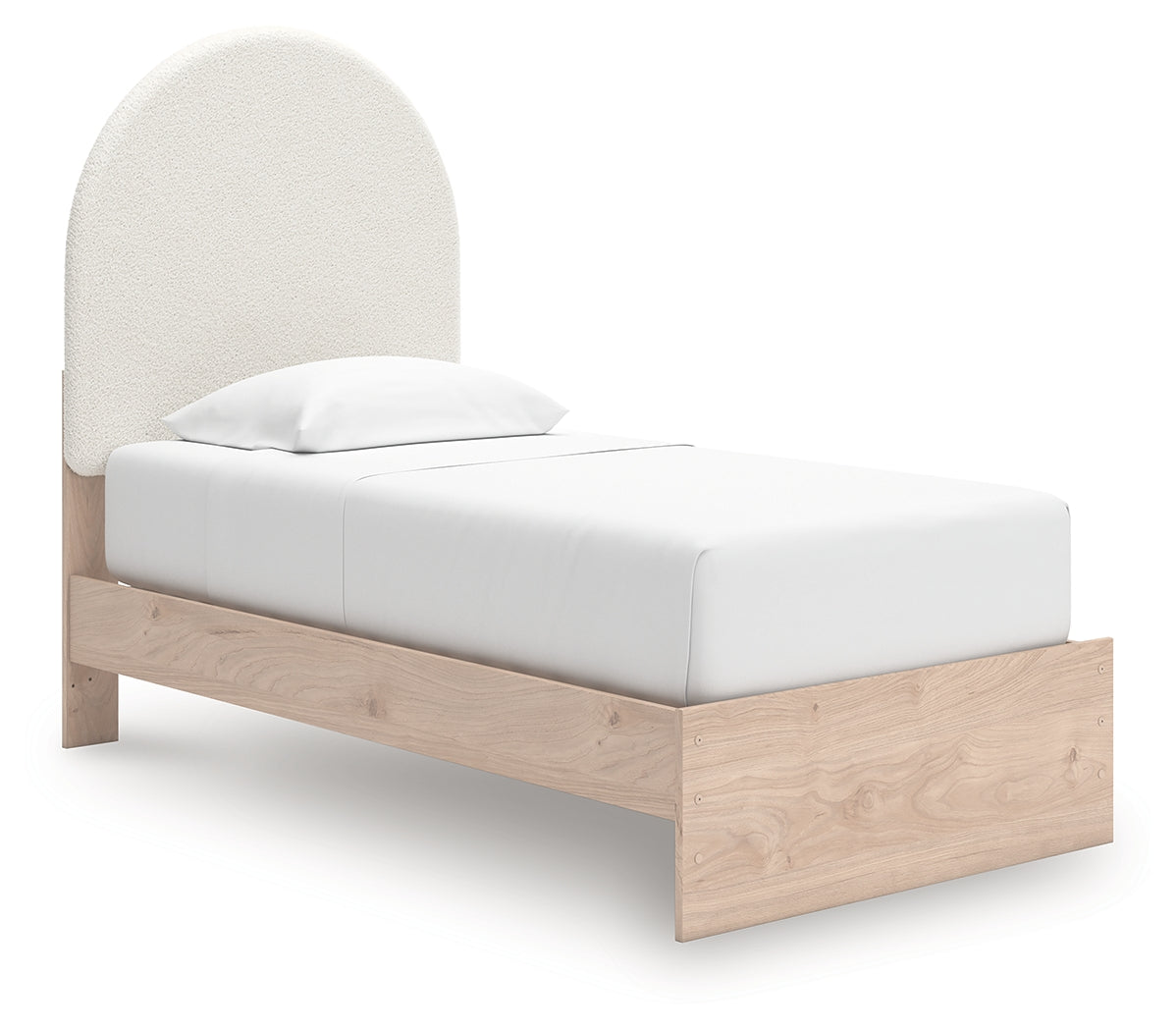 Arloster Tan/White Twin Upholstered Platform Bed by Ashley at Eve Furniture