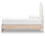Arloster Tan/White Twin Upholstered Platform Bed by Ashley at Eve Furniture
